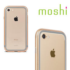 {原廠公司貨}MOSHI Luxe for iPhone 8 / 7 雙料金屬邊框(緞金)