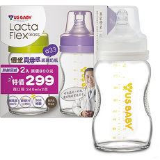 優生真母感玻璃奶瓶寬口240ml2入