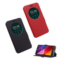 【YANG YI】揚邑ASUS Zenfone 2 Laser ZE500KL 5吋 星光紋開窗側立防滑智能休眠磁扣皮套