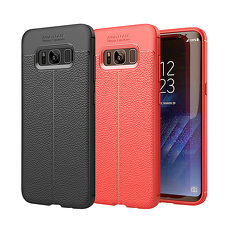 YANG YI 揚邑》Samsung Galaxy S8 Plus 6.2吋 碳纖維皮革紋軟殼散熱防震抗摔手機殼黑