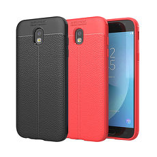 YANG YI 揚邑》Samsung Galaxy J3 Pro 5吋 碳纖維皮革紋軟殼散熱防震抗摔手機殼黑