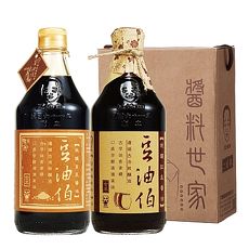 【豆油伯】醬油禮盒組-缸底醬油500ml+金豆醬油500ml