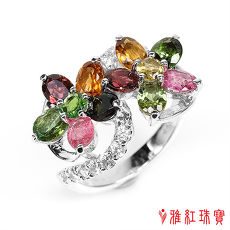 (預購)【雅紅珠寶】天然碧璽戒指-沂水春風-925銀飾12