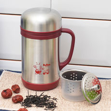 三光牌 樂奇(大)真空悶燒保溫杯600ml(附茶葉濾網)深藍