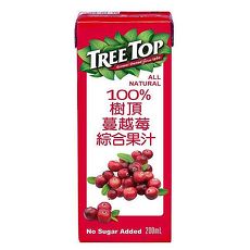 《TreeTop》樹頂100%蔓越莓綜合果汁利樂包(200mlx24入)
