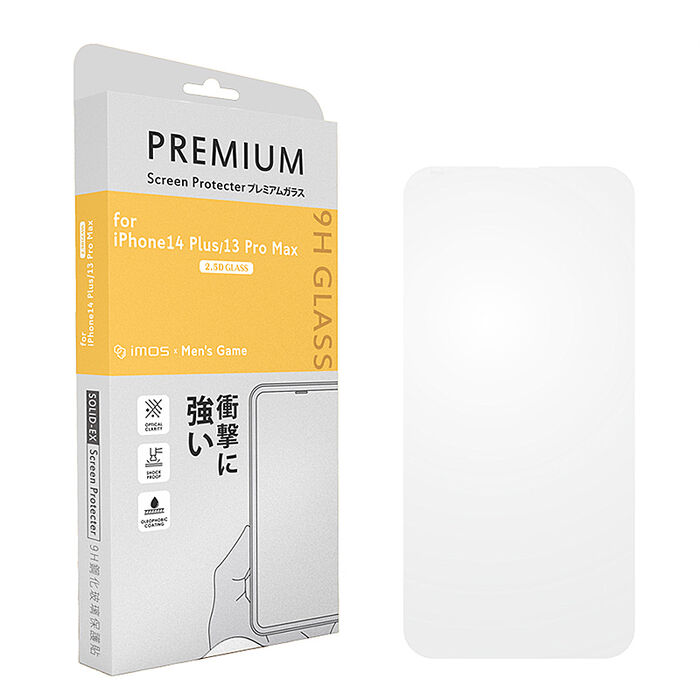 Mens Game x imos聯名 iPhone14 Plus /13Pro Max (6.7吋) 9H 2.5D 全透高耐磨玻璃保護貼