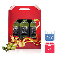 【PONS】西班牙原裝進口特級處女果香橄欖油750MLx3 禮盒裝