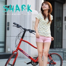 【AiBIKE】 SHIMANO 20吋21速 鯊魚小徑車 二代進階款 小徑車消光黑