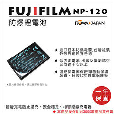 ROWA 樂華 For FUJIFILM NP-120 NP120 電池 外銷日本 原廠充電器可用 全新 保固一年