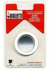 義大利 Bialetti Moka Express 摩卡壺過濾橡圈+過濾片 3杯4杯6杯(3組入)6杯