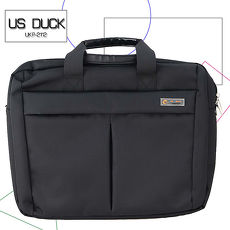 【US DUCK】 時尚黑 尼龍電腦公事包UKP-2112(筆電防震設計)