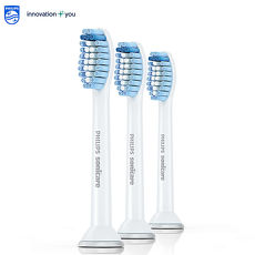 PHILIPS-飛利浦 音波牙刷專用敏感牙齒標準型刷頭(一盒3入) HX6053【特賣】 (電動牙刷特賣)