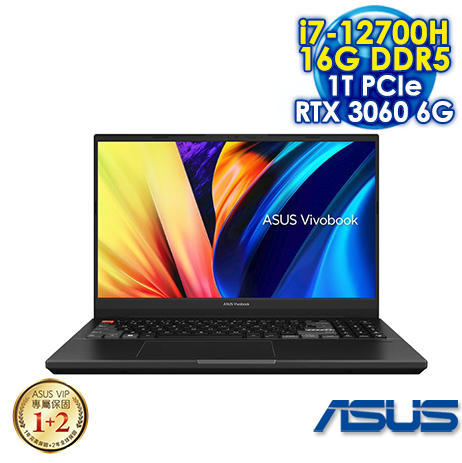 ASUS Vivobook Pro 15X OLED K6501ZM-0032K12700H 零度黑 (15.6" 2.8K OLED/Intel i7-12700H/16G DDR5/1T PCIE SSD/NVIDIA RTX 3060 6G/WIN 11)