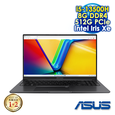 【線材禮包大放送】ASUS Vivobook 15 OLED X1505VA-0161K13500H 搖滾黑 (15.6" FHD OLED/Intel i5-13500H/8G DDR4/512G PCIE SSD/WIN 11)