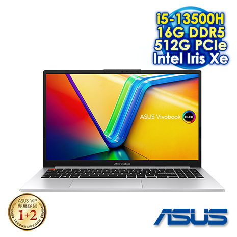 ASUS Vivobook S 15 OLED S5504VA-0152S13500H 酷玩銀 15.6吋Evo筆電 (2.8K OLED 120Hz/Intel i5-13500H/16G DDR5/512G PCIE SSD/WIN 11)
