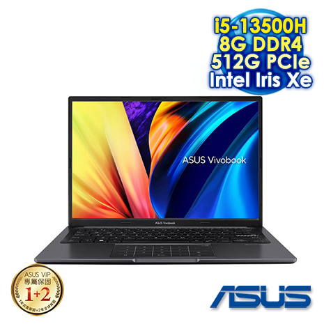 ASUS Vivobook 14 X1405VA-0041K13500H 搖滾黑 14吋筆電 (WUXGA IPS/Intel i5-13500H/8G DDR4/512G PCIE SSD/WIN 11)