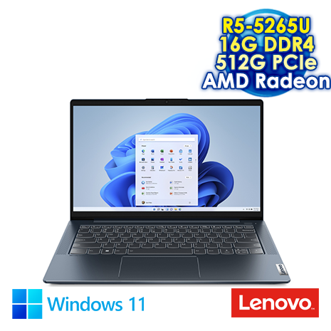 Lenovo IDEAPAD-SLIM-5-82SE00B0TW 深淵藍 14吋筆電 (FHD IPS/AMD R5-5265U/16G DDR4/512G PCIE SSD/WIN 11)