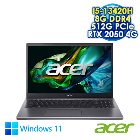 ACER Aspire 5 A515-58GM-59KT 灰 15.6吋筆電 (FHD IPS/Intel i5-13420H/8G DDR4/512G PCIE SSD/WIN 11)