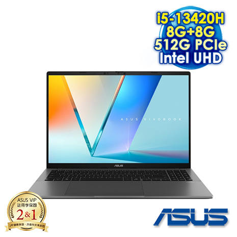 Vivobook S14 S3607VA-0042G13420H 夜幕灰 16吋筆電 (WUXGA IPS 144Hz/Intel i5-13420H/8G+8G DDR5/512G PCIE SSD/WIN 11)