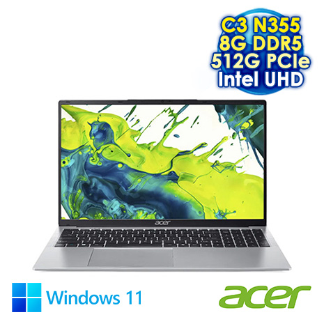 ACER Aspire Lite 17 AL17-31P-363V 銀 17.3吋筆電 (HD+/INTEL Core 3-N355/8G DDR5/512G SSD/WIN 11)