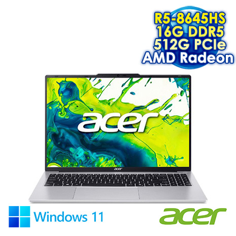 ACER Aspire Lite 16 AL16-61P-R2P6 銀 16吋筆電 (WUXGA IPS/R5-8645HS/16G DDR5/512G SSD/WIN 11)