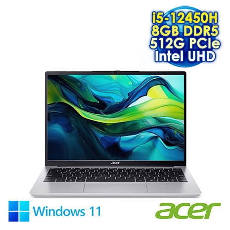 ACER Aspire Lite 14 AL14-71M-56E0 銀 14吋筆電 (WUXGA IPS/Intel i5-12450H/8G DDR5/512G SSD/WIN 11)
