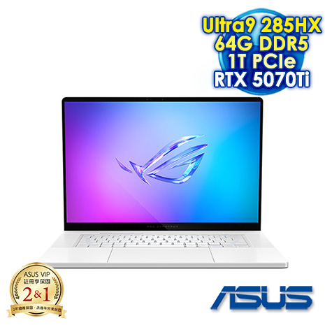 ASUS ROG Zephyrus G16 GU605CR-0028H285H-NBLO 鉑月銀 16吋AI電競筆電 (2.5K OLED 240Hz/Ultra 9 285HX/64G DDR5/1