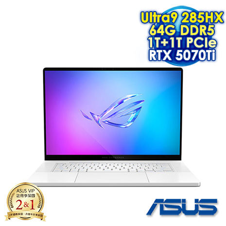 ASUS ROG Zephyrus G16 GU605CR-0028H285H-NBLO 鉑月銀 16吋AI電競筆電 (2.5K OLED 240Hz/Ultra 9 285HX/64G DDR5/1