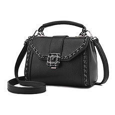 【L.Elegant】 時尚手提肩背斜跨馬鞍造型包_黑色