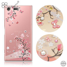 apbs Sony Xperia XZ Premium 施華洛世奇彩鑽手機殼-日本櫻