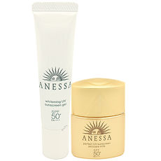 SHISEIDO資生堂 ANESSA安耐曬 金鑽高效防曬露EX(12ml)+美白保濕防曬凝膠(15g)