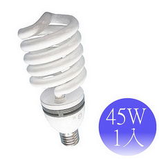 【東亞岱亞】45W 220V E27螺旋省電燈泡-1入(晝/黃)