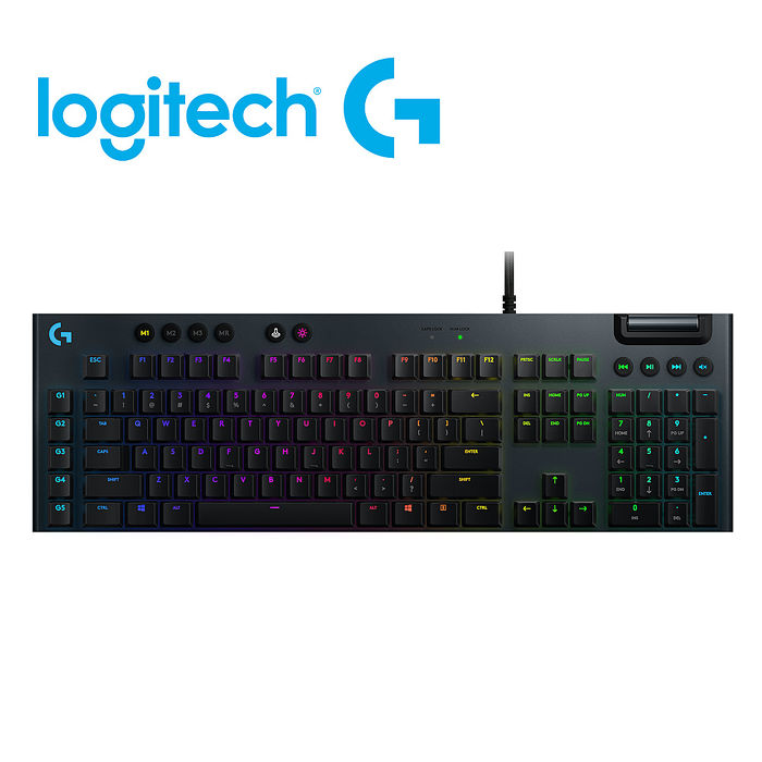 Logitech 羅技 G813 Clicky RGB 機械遊戲鍵盤 (薄型 GL 按鍵軸/矮軸青軸手感)