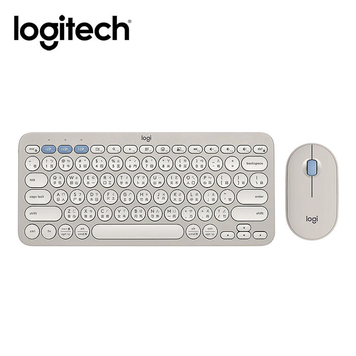 Logitech 羅技 Pebble 2 Combo 無線藍牙鍵盤滑鼠組 迷霧灰