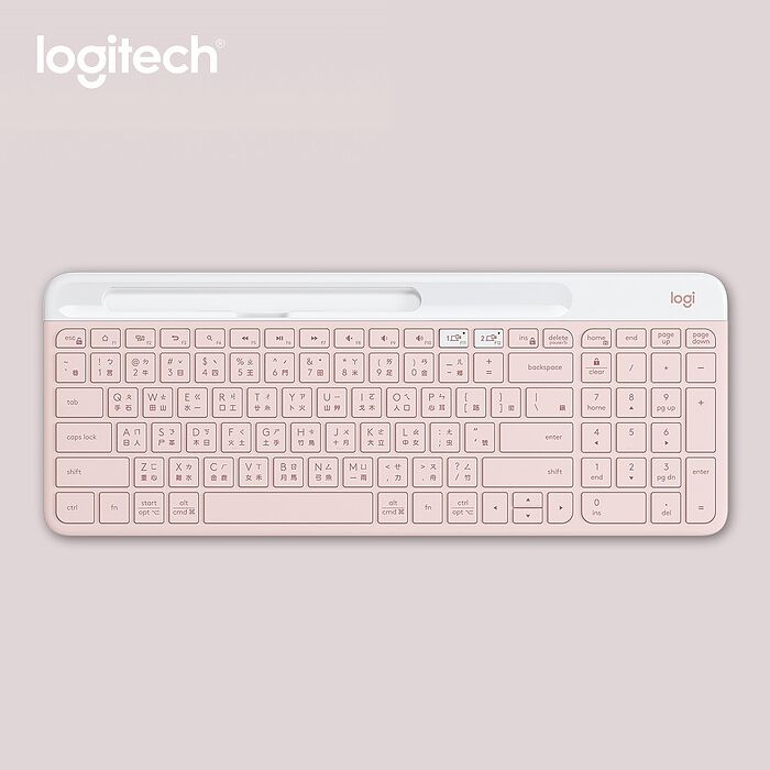 Logitech 羅技 K580 超薄跨平臺藍牙鍵盤 / 玫瑰粉