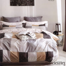 BEDDING-100%棉雙人鋪棉床包兩用被套四件組-海洋之星-咖