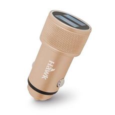 Hawk逸盛 C480鋁合金車用雙USB充電器-金