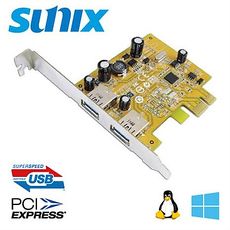 SUNIX 2埠高速USB3.0 PCI Express擴充卡