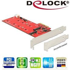 Delock M.2 NGFF SSD x2 PCI express擴充卡-89388