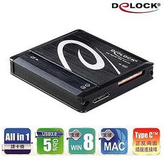 Delock USB 3.0 Type-C 多功能讀卡機(時尚黑)91720