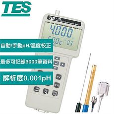 TES泰仕 酸鹼度、氧化還原、溫度測試計 TES-1380K
