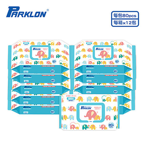【Babytiger虎兒寶】Parklon 韓國帕龍嬰幼兒柔濕巾 加厚款-箱購(12包 / 80pcs)~特賣