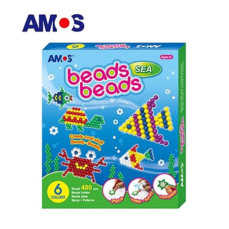 【BabyTiger虎兒寶】韓國 AMOS 益智水拼珠 - 海洋主題~特賣