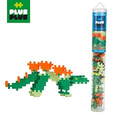 【Babytiger虎兒寶】++PLUS-PLUS 加加積木 MINI 小顆粒-彩虹系列 100PCS (劍龍) (透明管)