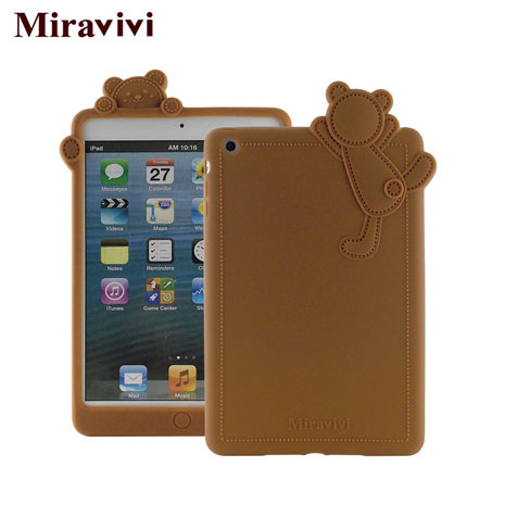 Miravivi iPad mini 動物狂想曲系列立體熊保護套-焦糖棕
