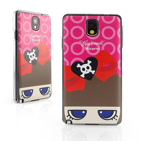 Miravivi Samsung Galaxy note 3 Q娃兒的世界系列時尚保護殼-骷顱蝴蝶結