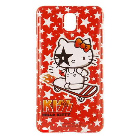 【KISS HELLO KITTY 】Samsung Galaxy Note3 繽紛彩繪保護套-星星滑板