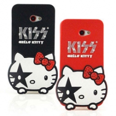 KISS HELLO KITTY HTC Butterfly S 時尚水鑽立體造型經典大頭保護套熱情紅