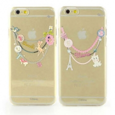 Disney iPhone 6s/6 彩繪現代風透明保護硬殼-手鍊斑比/手鍊瑪麗貓