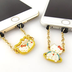 DORAEMON X HELLO KITTY 聯名款Apple Lightning 8Pin 傳輸充電孔防塵塞 3.5mm耳機防塵塞